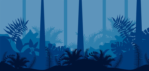 Sticker - jungle nature blue landscape scene