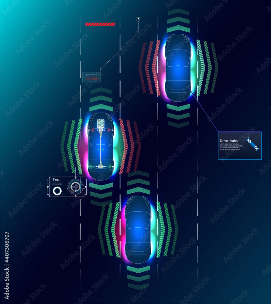 Display Design. Control panel design Automatic braking system avoid car ...