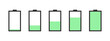 © Роман Ярощук - Battery charge indicator icons. Battery vector icon set with charge level indicators. Vector illustration