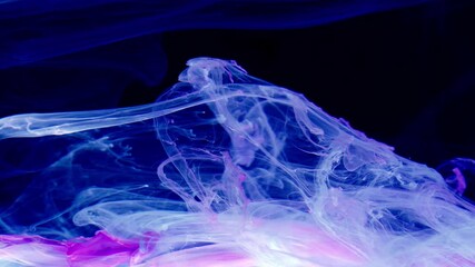 Wall Mural - Acrylic colors in water. Ink blot. Abstract black background.