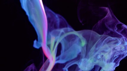 Wall Mural - Acrylic colors in water. Ink blot. Abstract black background.