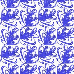  Azure blue white floral linen texture. Seamless textile effect background. Weathered doodle flower dye pattern. Coastal cottage beach home decor. Modern sea life marine fashion repeat cotton cloth.
