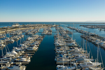 Wall Mural - Yachts and Boats docked at the marina in California USA