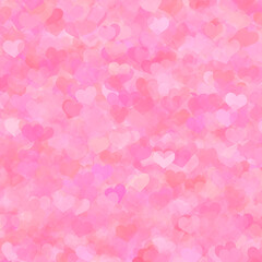 Wall Mural - romantic valentine light pink abstract background with gradient bokeh hearts