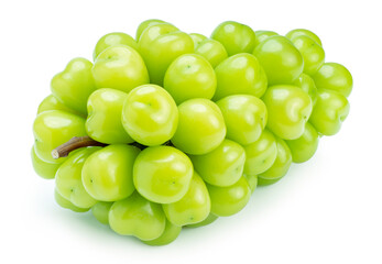 sweet green grape isolated on white, shine muscat grape isolated on white background with clipping p