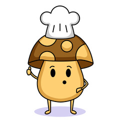 Canvas Print - Cute mushroom mascot design illustration