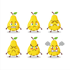 Sticker - Yellow pear cartoon character with various angry expressions