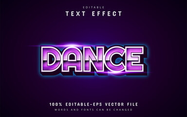 Poster - Dance text, purple 80s style text effect