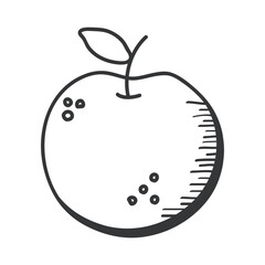 Poster - apple fruit hand draw and line style icon vector design