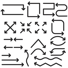 Poster - Cursor sign. black arrows for web design. Arrow icon collection. Flat modern design. Stock image. EPS 10.