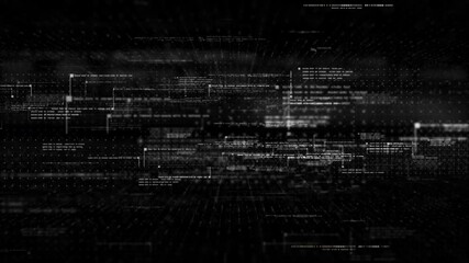 Aufkleber - Holographic simulation of 5G network concept, artificial intelligence deep learning performing analytic computational head up display loop background