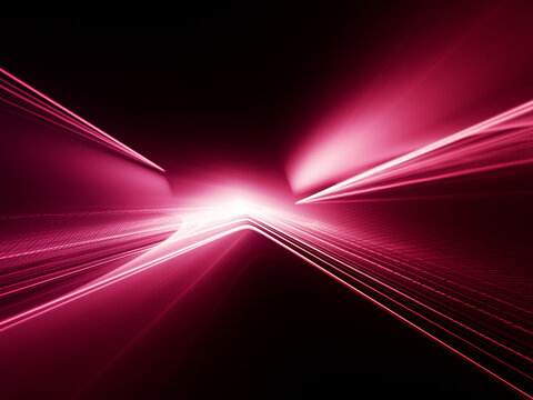 Abstract red and black background. Detailed generative fractal graphics. Technology and science concept.