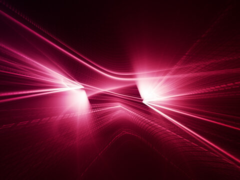 Abstract red and black background. Detailed generative fractal graphics. Technology and science concept.