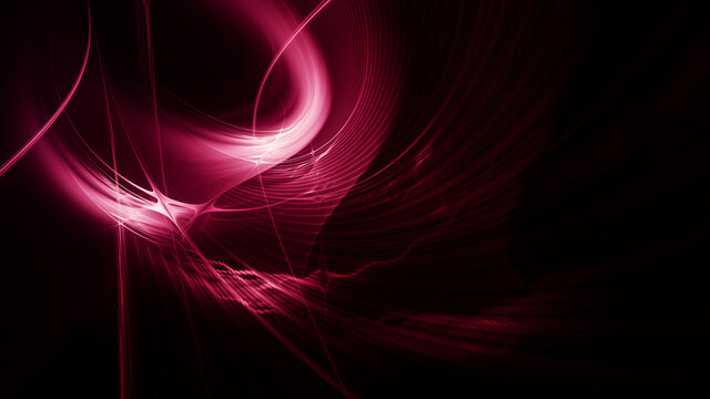 Abstract red and black background. Detailed generative fractal graphics. Technology and science concept.