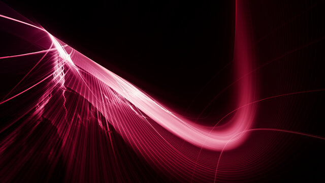 Abstract red and black background. Detailed generative fractal graphics. Technology and science concept.