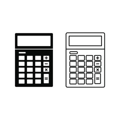 Wall Mural - Calculator vector, Digital marketing line style icon editable stroke on white background
