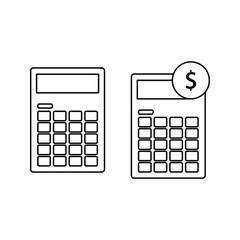 Wall Mural - Calculator vector, Digital marketing line style icon editable stroke on white background