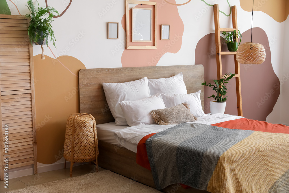 Stylish interior of modern bedroom