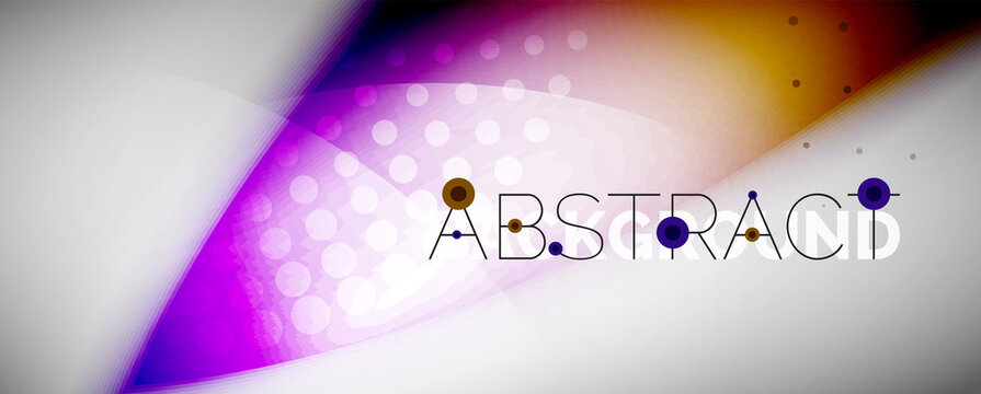 Vector blurred color wavy shapes, techno futuristic abstract background. Trendy template for business or technology presentation, internet poster or web brochure cover, wallpaper