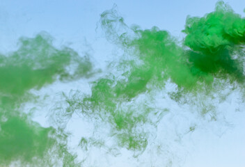  green smoke on blue sky
