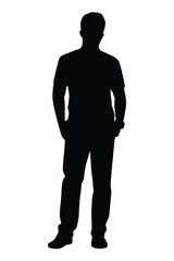 Wall Mural - Handsome man silhouette vector on white background