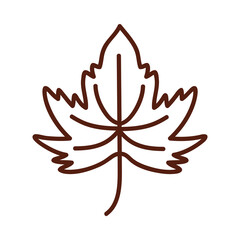 Sticker - maple leaf line style icon vector design