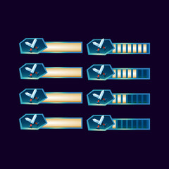 Wall Mural - set of gui fantasy glossy blade sword progress bar for game ui asset elements vector illustration