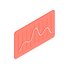 Poster - Isometric cartoon design of line graph chart