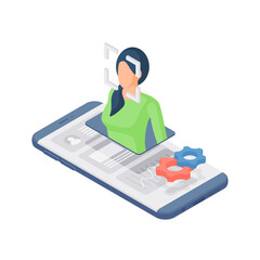 Poster - Cartoon mobile app with face recognition system