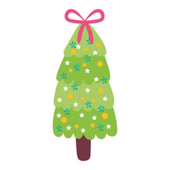 Poster - cute pine tree christmas isolated icon