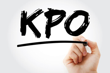 Poster - KPO - Knowledge Process Outsourcing acronym, business concept background