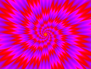 Wall Mural - pulsing red spirals. optical illusion of movement.