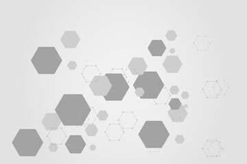 Abstract hexagonal molecular structures technology background. Vector illustration