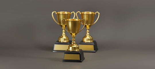 Wall Mural - gold trophy cup isolated
