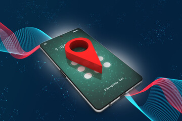 Poster - 3d illustration mobile GPS navigation concept
