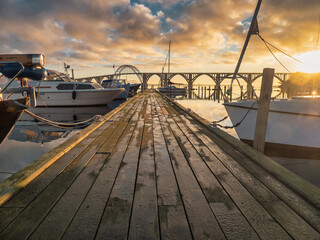 Sticker - Bridge queen Alexandrine vintage bridge in the rural archipelago, Denmark