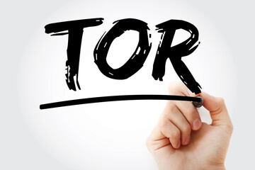 Poster - TOR - Terms of Reference acronym with marker, business concept background