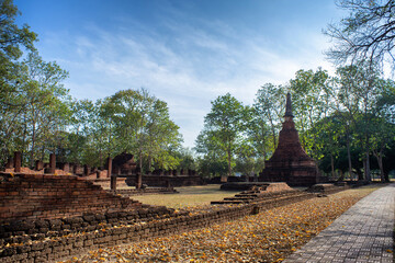 Ancient pagoda in Kamphaeng Phet Historical Park ,THailand