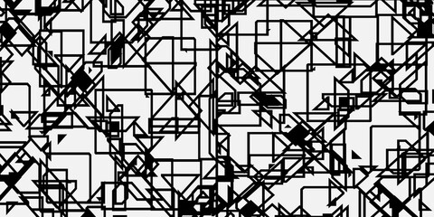 Canvas Print - abstract geometric black and white background, industrial style