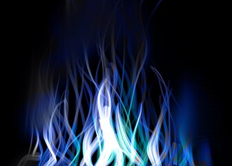 Wall Mural - Beautiful fire on black background	