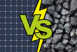 solar panel vs coal energy, green energy dirty coal, transition of energy