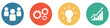 © kebox - Bunter Banner mit 4 Buttons: Innovative Ideen und erfolgreiche Konzepte durch Teamwork