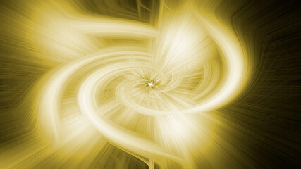 Wall Mural - Yellow star light in deep space. Beautiful fractal illustration