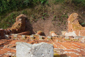 Wall Mural - an abandoned red brick church building