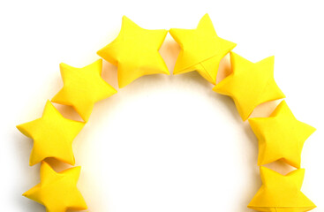 Wall Mural - Yellow origami lucky stars decoraiton