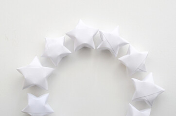 Wall Mural - white origami lucky stars decoration