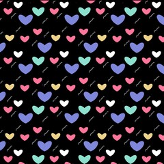 Canvas Print - colorful hearts patterned background