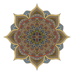 Wall Mural - A pattern motif mandala art ornament circular floral design element