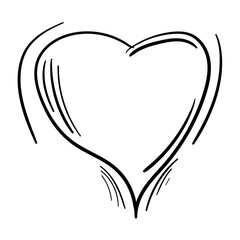 Poster - Drawing heart scetch. Vector heart illustration.