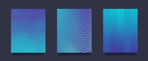 Poster - Gradient Abstract Background with geometric Shapes. Set of Patterns. Vector illustration